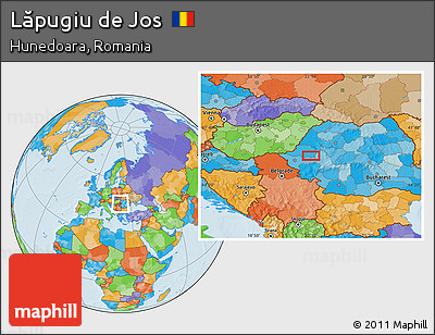 Political Location Map of Lăpugiu De Jos