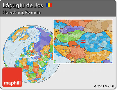 Political Location Map of Lăpugiu De Jos