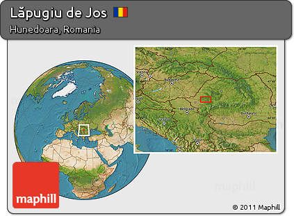Satellite Location Map of Lăpugiu De Jos