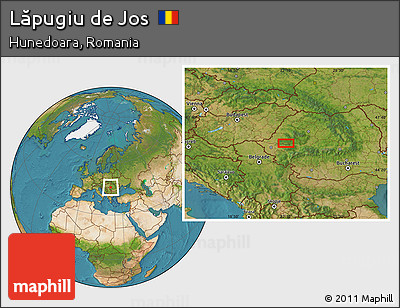 Satellite Location Map of Lăpugiu De Jos