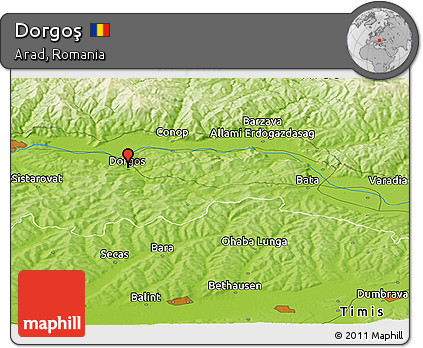 Physical Panoramic Map of Dorgoş