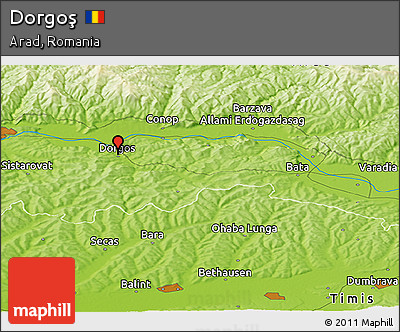 Physical Panoramic Map of Dorgoş