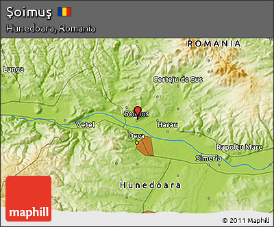 Physical 3D Map of Şoimuş