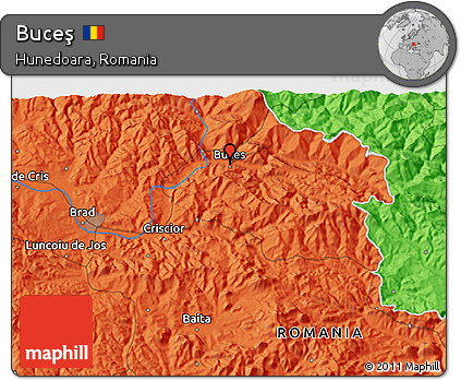 Political 3D Map of Buceş