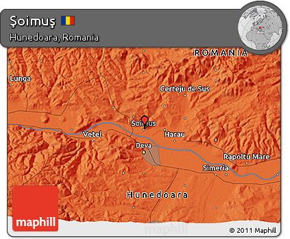 Political 3D Map of Şoimuş