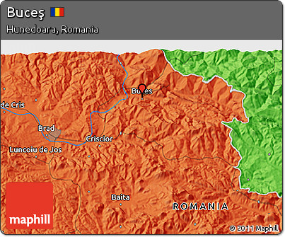 Political 3D Map of Buceş