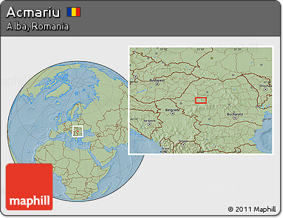 Savanna Style Location Map of Acmariu, hill shading