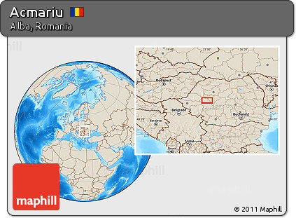 Shaded Relief Location Map of Acmariu