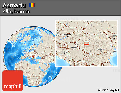 Shaded Relief Location Map of Acmariu