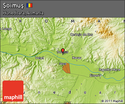 Physical Map of Şoimuş