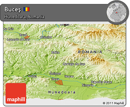 Physical Panoramic Map of Buceş