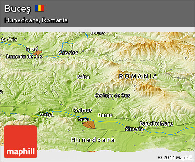 Physical Panoramic Map of Buceş