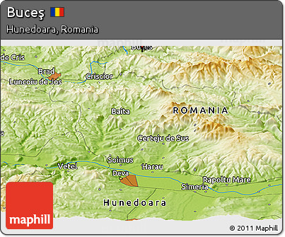 Physical Panoramic Map of Buceş