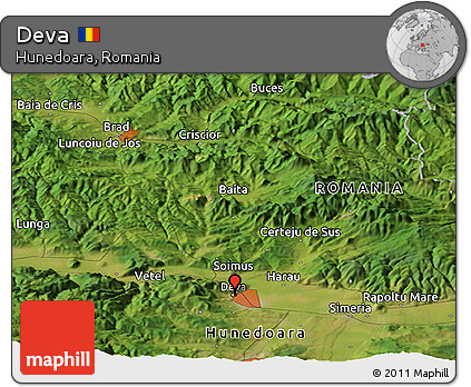 Satellite Panoramic Map of Deva