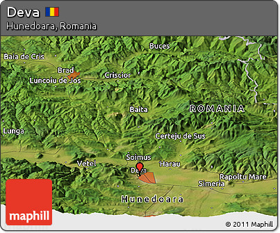Satellite Panoramic Map of Deva