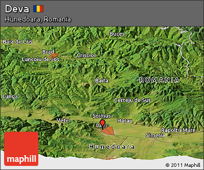 Satellite Panoramic Map of Deva