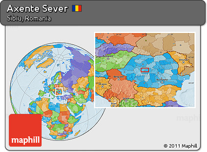 Political Location Map of Axente Sever