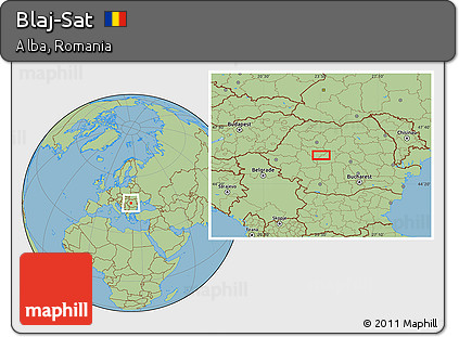 Savanna Style Location Map of Blaj-Sat