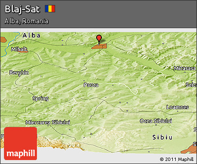 Physical Panoramic Map of Blaj-Sat