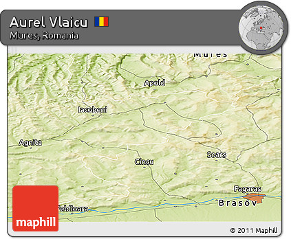 Physical Panoramic Map of Aurel Vlaicu