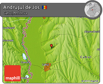 Physical 3D Map of Andruşul De Jos