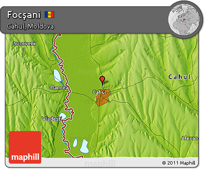 Physical 3D Map of Focşani