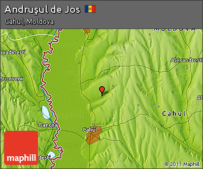Physical 3D Map of Andruşul De Jos