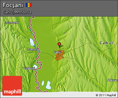 Physical 3D Map of Focşani