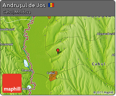 Physical 3D Map of Andruşul De Jos