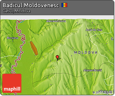 Physical 3D Map of Badicul Moldovenesc