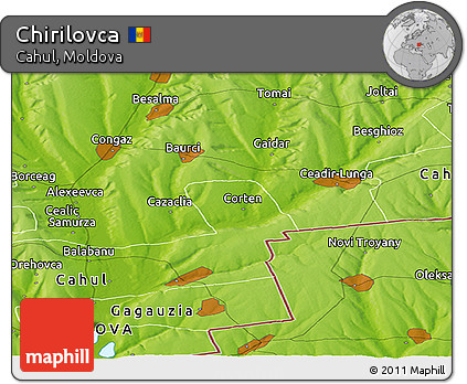 Physical Panoramic Map of Chirilovca