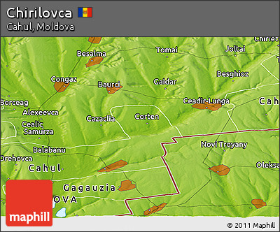Physical Panoramic Map of Chirilovca