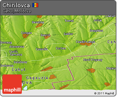 Physical Panoramic Map of Chirilovca