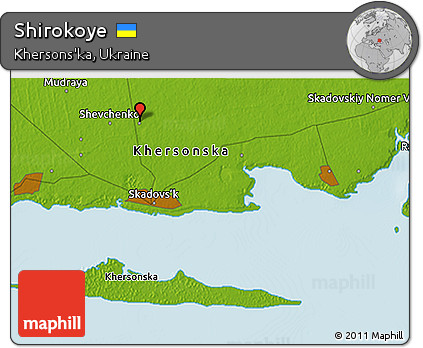 Physical 3D Map of Shirokoye
