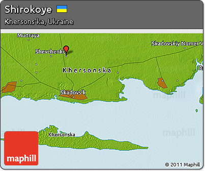 Physical 3D Map of Shirokoye