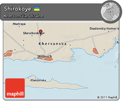 Shaded Relief 3D Map of Shirokoye