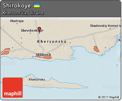 Shaded Relief 3D Map of Shirokoye