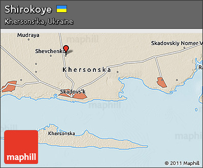 Shaded Relief 3D Map of Shirokoye
