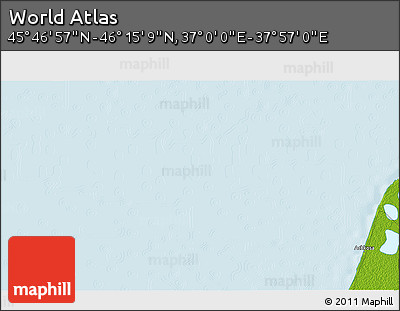 Physical 3D Map of the Area around 46° 1' 3" N, 37° 28' 30" E