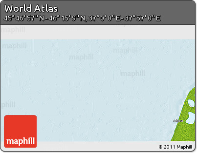 Physical 3D Map of the Area around 46° 1' 3" N, 37° 28' 30" E