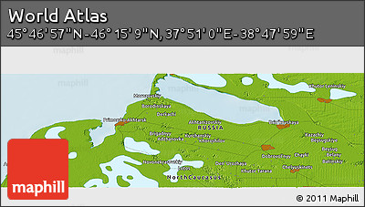 Physical Panoramic Map of the Area around 46° 1' 3" N, 38° 19' 30" E