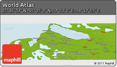 Physical Panoramic Map of the Area around 46° 1' 3" N, 38° 19' 30" E