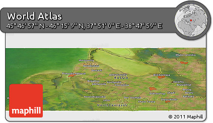 Satellite Panoramic Map of the Area around 46° 1' 3" N, 38° 19' 30" E