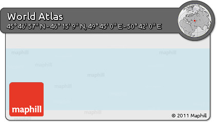 Physical Panoramic Map of the Area around 46° 1' 3" N, 50° 13' 30" E