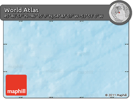 Physical Map of the Area around 46° 1' 3" N, 54° 19' 30" W