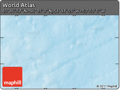 Physical Map of the Area around 46° 1' 3" N, 54° 19' 30" W