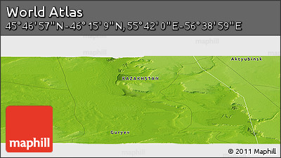 Physical Panoramic Map of the Area around 46° 1' 3" N, 56° 10' 29" E