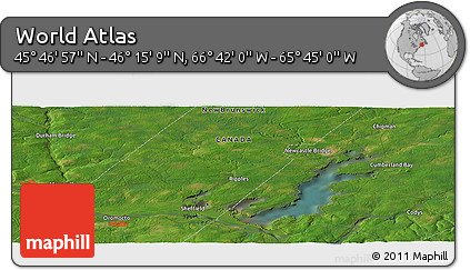 Satellite Panoramic Map of the Area around 46° 1' 3" N, 66° 13' 29" W