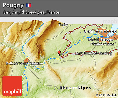 Physical 3D Map of Pougny