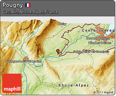 Physical 3D Map of Pougny